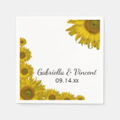 Serviette En Papier Mariage de bord de tournesol jaune (Devant)