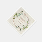 Serviette En Papier Mariage de bouleau Eucalyptus géométrique en cuivr (Coin)