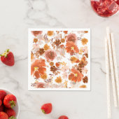 Serviette En Papier Mariage de bouquet floral Burange Terracotta (En situation)