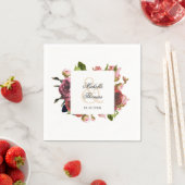 Serviette En Papier Mariage de bouquet rose (En situation)