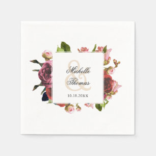 Serviette En Papier Mariage de bouquet rose