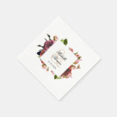 Serviette En Papier Mariage de bouquet rose (Coin)