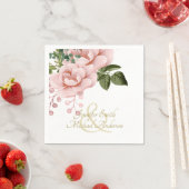 Serviette En Papier Mariage de bouquet Rose Blush Pink (En situation)