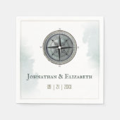 Serviette En Papier Mariage de boussole marine vintage (Devant)