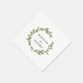 Serviette En Papier Mariage de branche d'olivier (Coin)