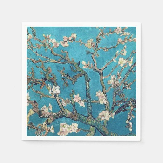 Serviette En Papier Mariage de branches d'amandiers en fleurs (Devant)
