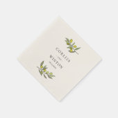 Serviette En Papier Mariage de branches d'olivier moderne (Coin)