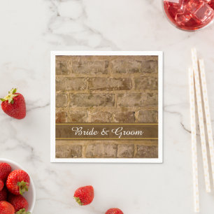 Serviette En Papier Mariage de briques industrielles chics