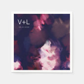 Serviette En Papier Mariage de brosse moderne Bourgogne (Devant)