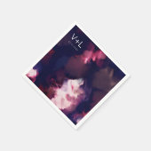 Serviette En Papier Mariage de brosse moderne Bourgogne (Coin)