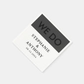 Serviette En Papier Mariage de BW moderne audacieux "We Do" | Nettoyer (Coin)