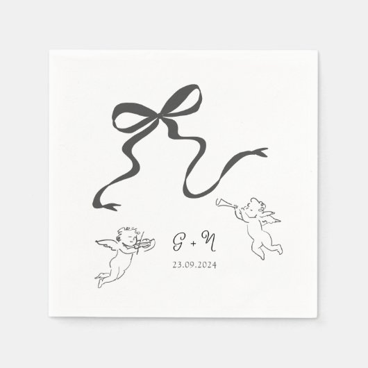 Serviette En Papier Mariage de cabot Whimsical Napkin (Devant)
