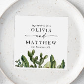 Serviette En Papier Mariage de cactus aquarelle | Script Boho Greenery