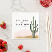 Serviette En Papier Mariage de Cactus du désert (En situation)