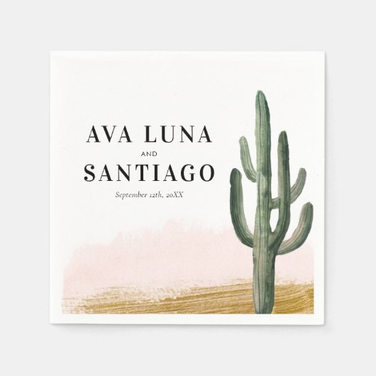 Serviette En Papier Mariage de Cactus du désert (Devant)