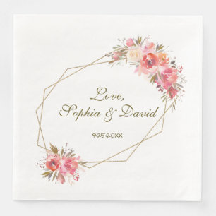 Serviette En Papier Mariage de cadre de Parties scintillant or flush