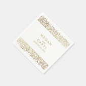 Serviette En Papier Mariage de cadre doré fleuri pour bébé (Coin)