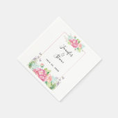 Serviette En Papier Mariage de cadre Floral rose moderne (Coin)