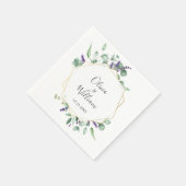 Serviette En Papier Mariage de cadre géométrique simple Eucalyptus mod (Coin)