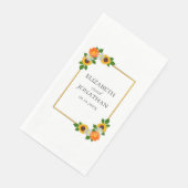 Serviette En Papier Mariage de cadre or floral (Coin)