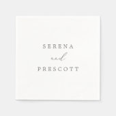 Serviette En Papier Mariage de calligraphie argentée (Devant)