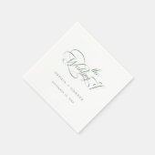 Serviette En Papier Mariage de calligraphie classique romantique Sage (Coin)