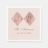 Serviette En Papier Mariage de calligraphie d'amour gravé en or Blush  (Devant)