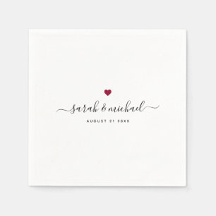 Serviette En Papier Mariage de calligraphie de script élégant personna