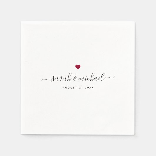 Serviette En Papier Mariage de calligraphie de script élégant personna (Devant)