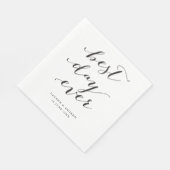 Serviette En Papier Mariage de calligraphie du meilleur jour (Coin)