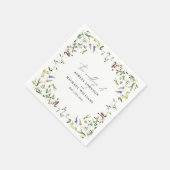 Serviette En Papier Mariage de calligraphie Fleur sauvage moderne (Coin)