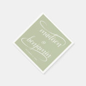 Serviette En Papier Mariage de calligraphie manuscrite moderne (Coin)