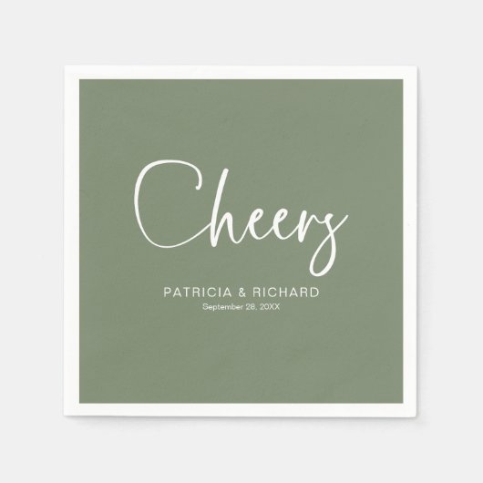 Serviette En Papier Mariage de calligraphie moderne (Devant)