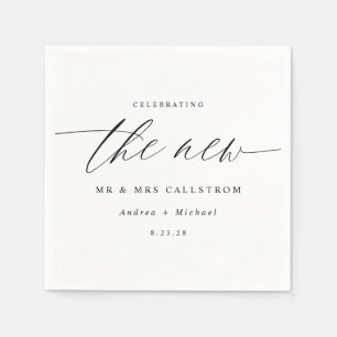 Serviette En Papier Mariage de calligraphie moderne et élégant