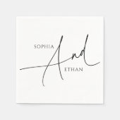 Serviette En Papier Mariage de calligraphie moderne minimaliste (Devant)