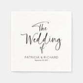 Serviette En Papier Mariage de calligraphie moderne simple (Devant)