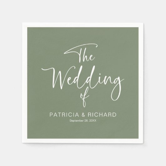 Serviette En Papier Mariage de calligraphie moderne simple (Devant)