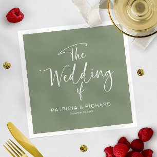 Serviette En Papier Mariage de calligraphie moderne simple