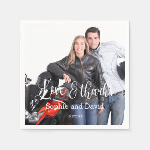 Serviette En Papier Mariage de calligraphie photo fanée en gros