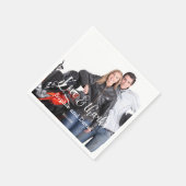 Serviette En Papier Mariage de calligraphie photo fanée en gros (Coin)