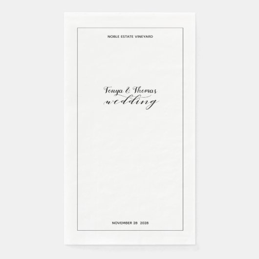 Serviette En Papier Mariage de calligraphie rustique (Devant)
