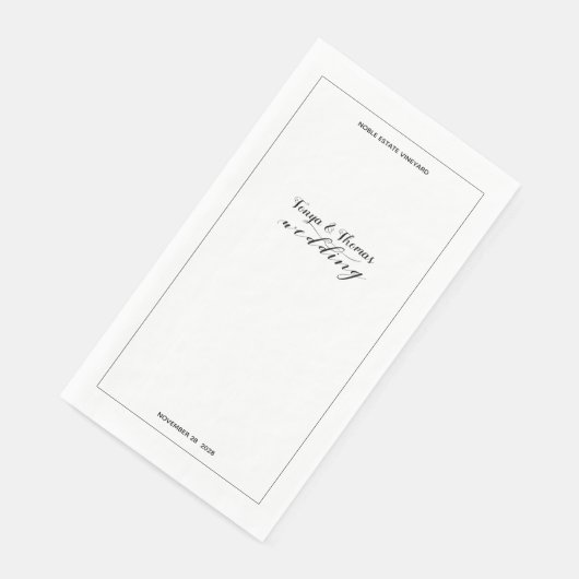 Serviette En Papier Mariage de calligraphie rustique (Coin)