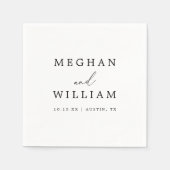 Serviette En Papier Mariage de calligraphie simple romantique (Devant)