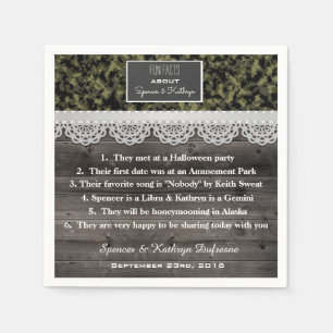 Serviette En Papier Mariage de Camouflage romantique