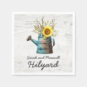 Serviette En Papier Mariage de campagne à la ferme Tournesol et Bois R