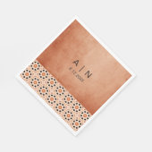 Serviette En Papier Mariage de carreaux en terre cuite Boho moderne (Coin)