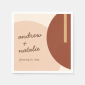 Serviette En Papier Mariage de cercles Abstraits de Boho moderne (Devant)