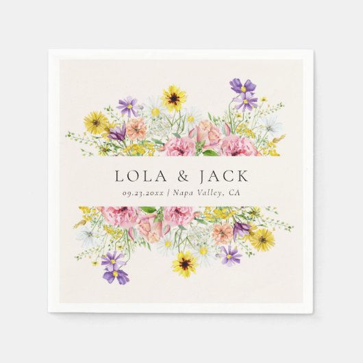 Serviette En Papier Mariage de champ d'eau Fleur sauvage (Devant)