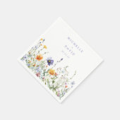Serviette En Papier Mariage de champ fleur sauvage (Coin)