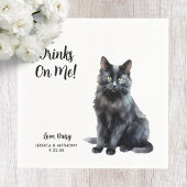 Serviette En Papier Mariage de Chat Cocktail